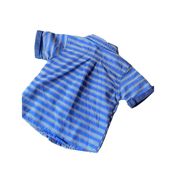 Ben Sherman Blue Striped Casual Button Up Shirt Infant Boys 12 mo - Picture 3 of 7
